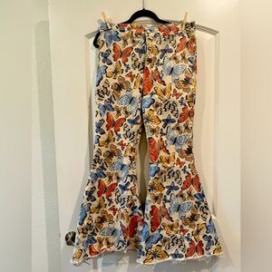 We the Free Floral Butterfly Print Flared Pants